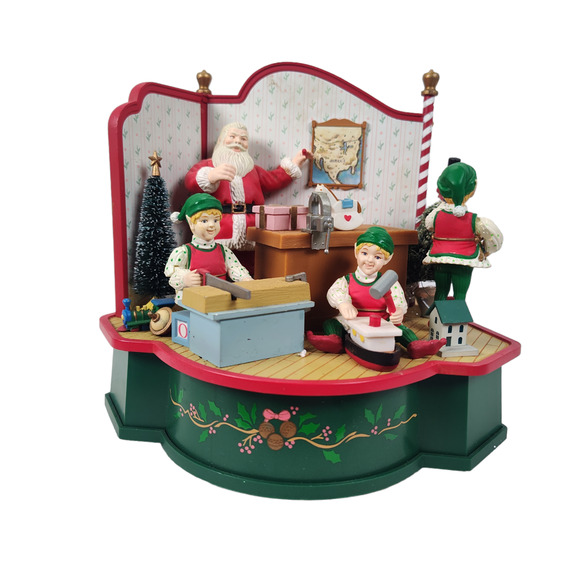 Vintage Animated Musical Santas Workshop We Wish You a Merry Christmas - Picture 3 of 15